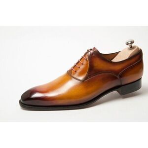 Soulier Leather chestnut oxford dress shoes Size 45 - 12 Made In Italy